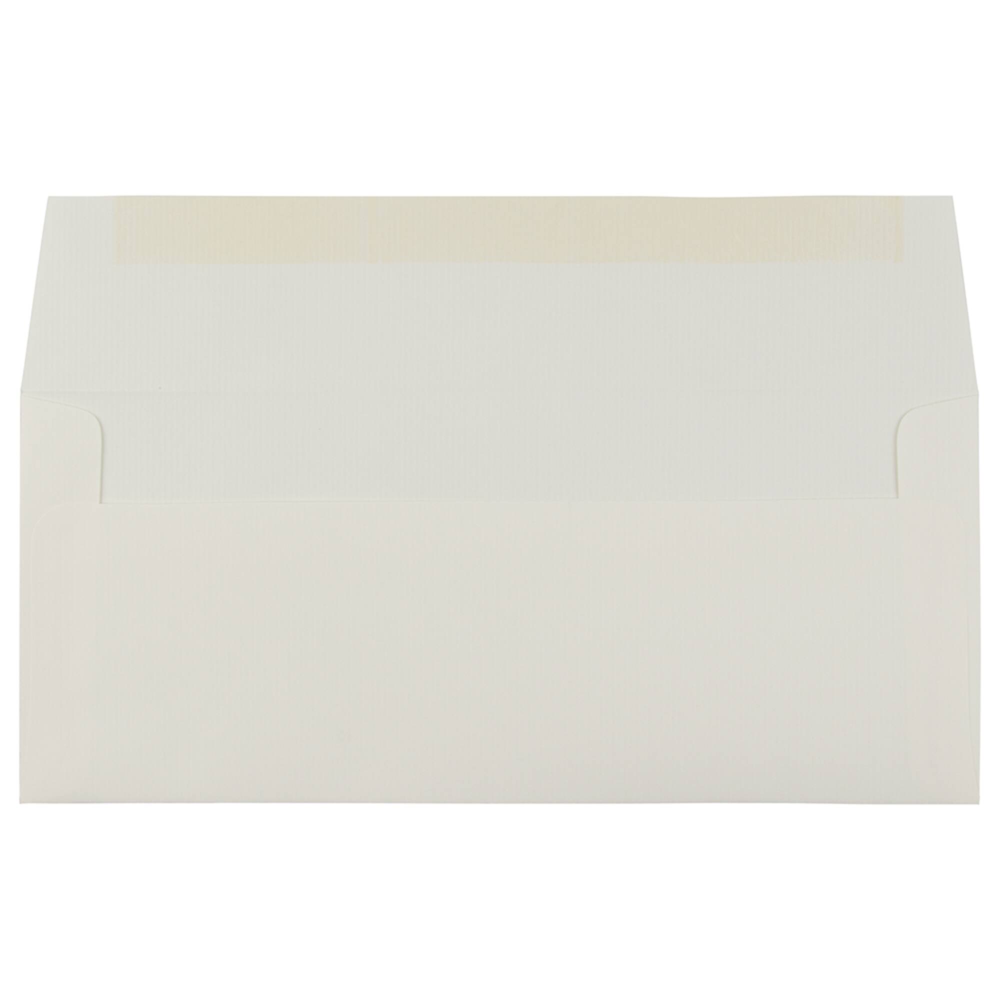 JAM Paper 4.12" x 9.5" Natural White Wove Strathmore Business Envelopes, 50ct.
